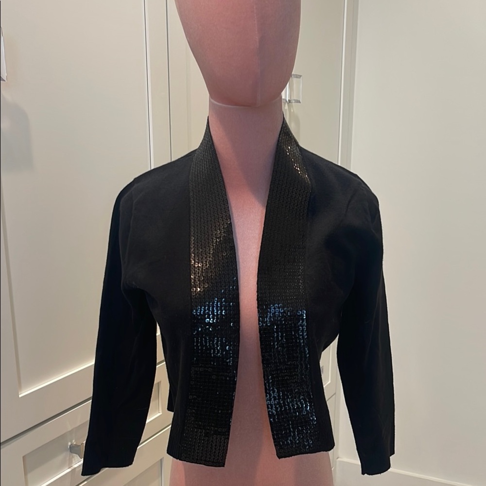 Calvin Klein Black sweater bolero with Sequins